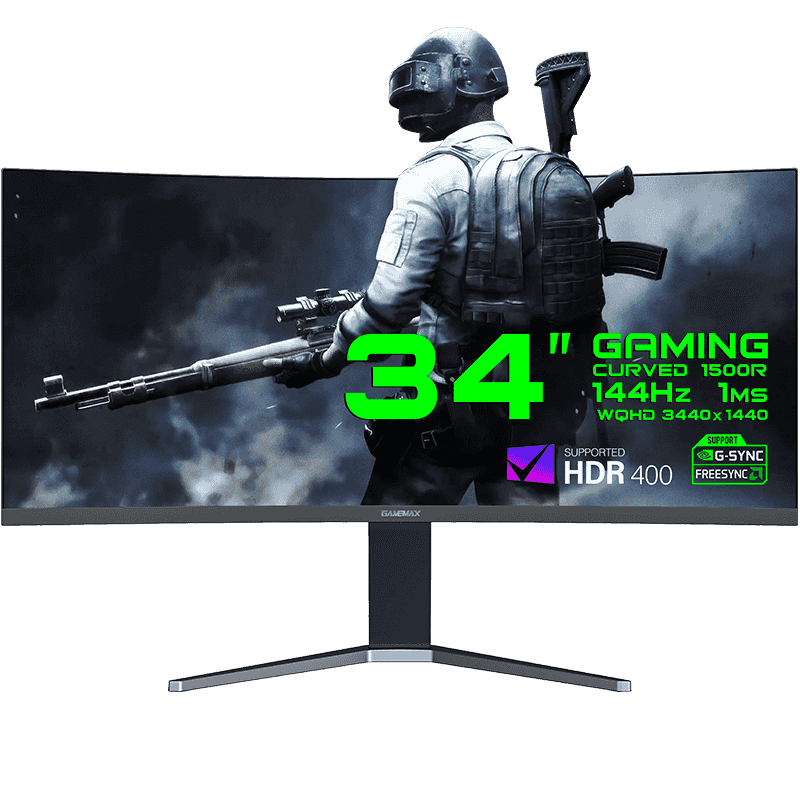 High refresh rate gaming monitor, curved screen, borderless design ...