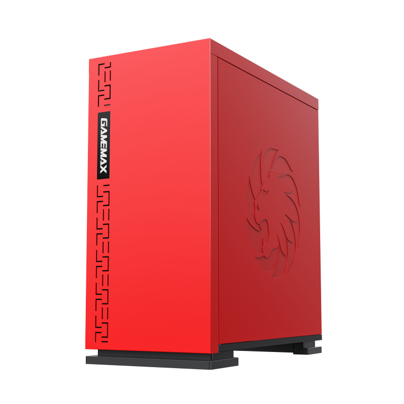GameMax Expedition Red Gaming Matx PC Case with rgb fans-red pc case