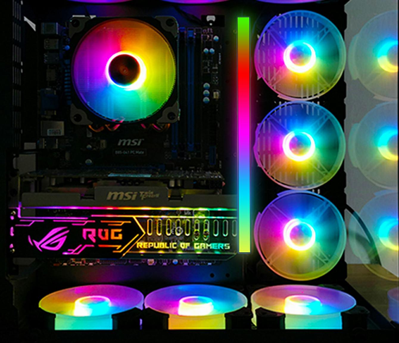Double sided magnetic rainbow 5V addressable ARGB led strip